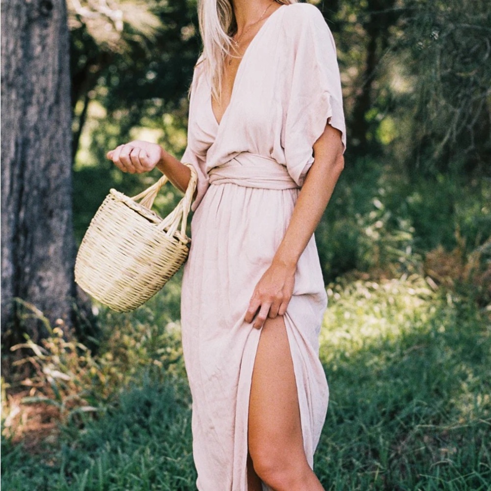 Hazel and Folk Melody Maxi Dress Blush Color size S/M